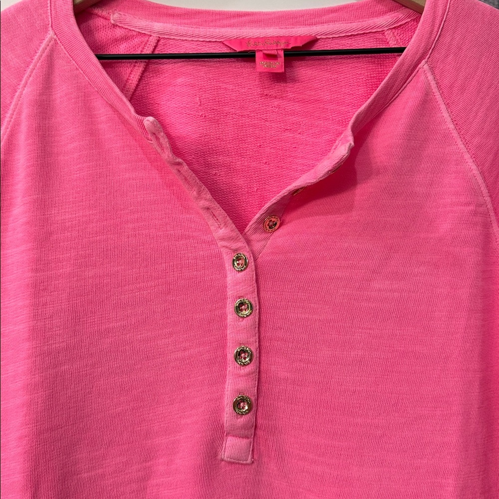 💕 Lilly Pulitzer Roxie Pink Lesson Long Sleeve Sweatshirt 💕 - Picture 4 of 10